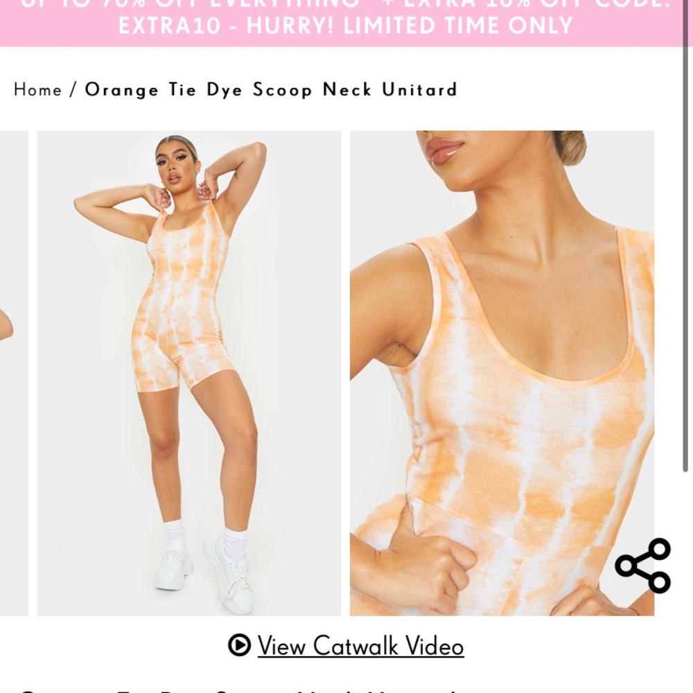 orange tie dye unitard